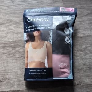 GAP Body Seamless Cotton Comfort Bra - Cream and Pink